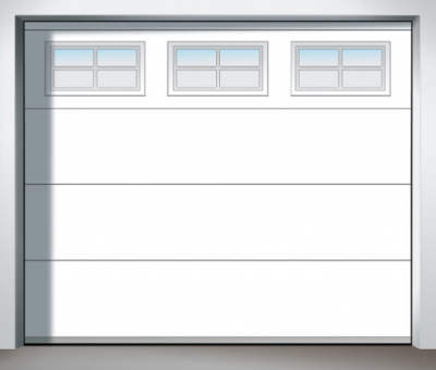 Schéma prosklení s obdelníkovými okny s mřížkou