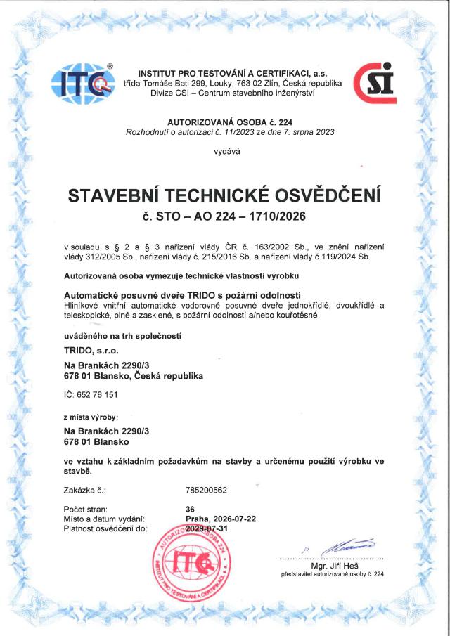 stavební technické osvědčení AO 224 - 1710/2026